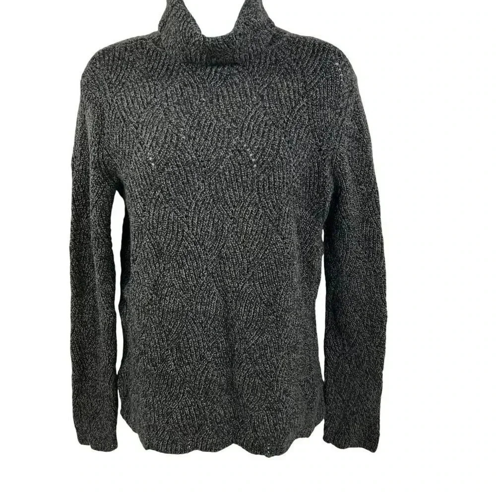 Sundance S Womens Cowl Neck Ribbed Dimensions Sweater Knit Cotton Silk Blend